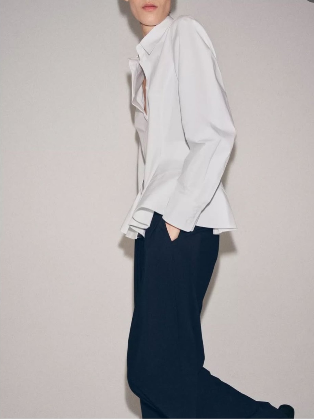 Zara White Long-Sleeve Camisole Top